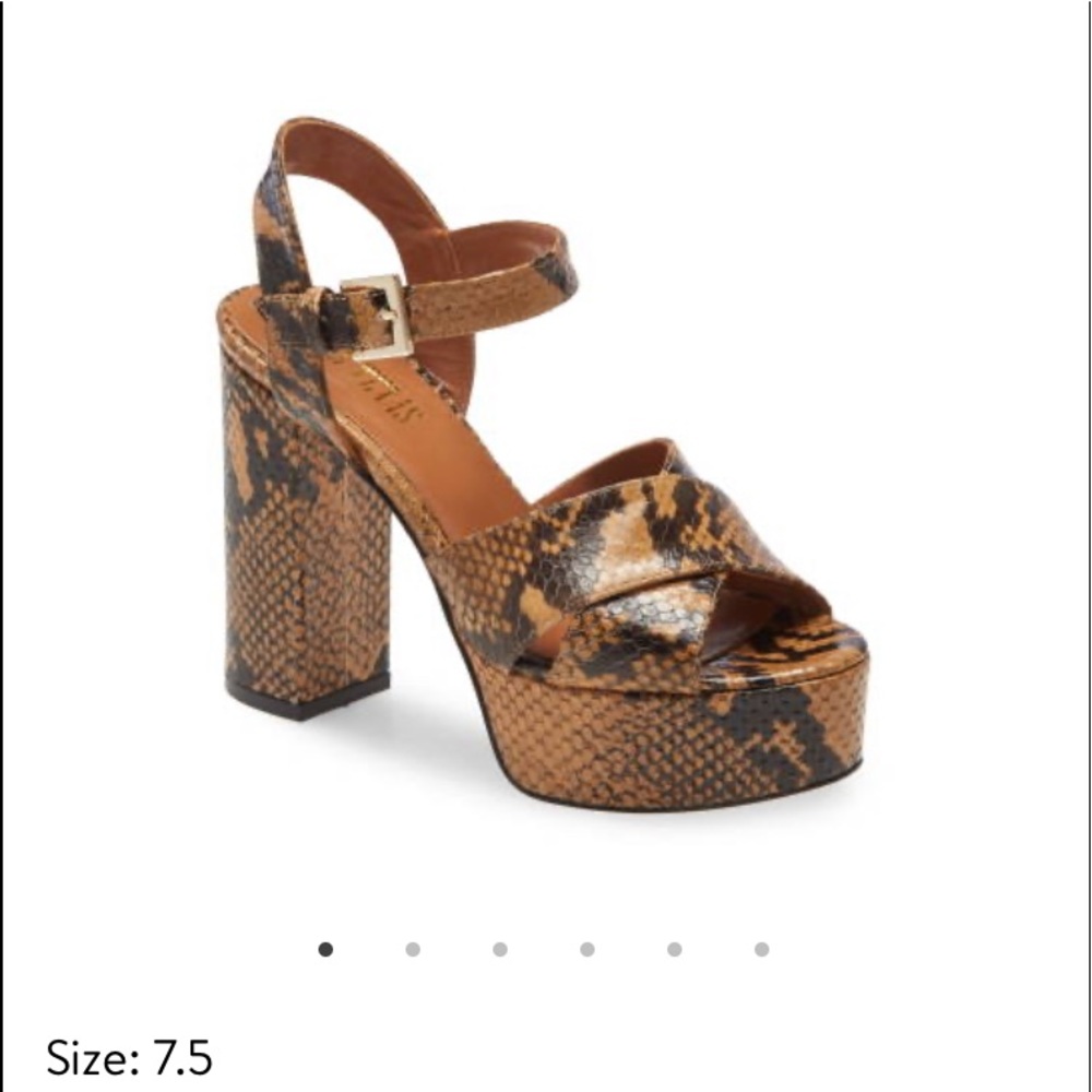 Paris Texas Brown Snake-Print Platform Sandals